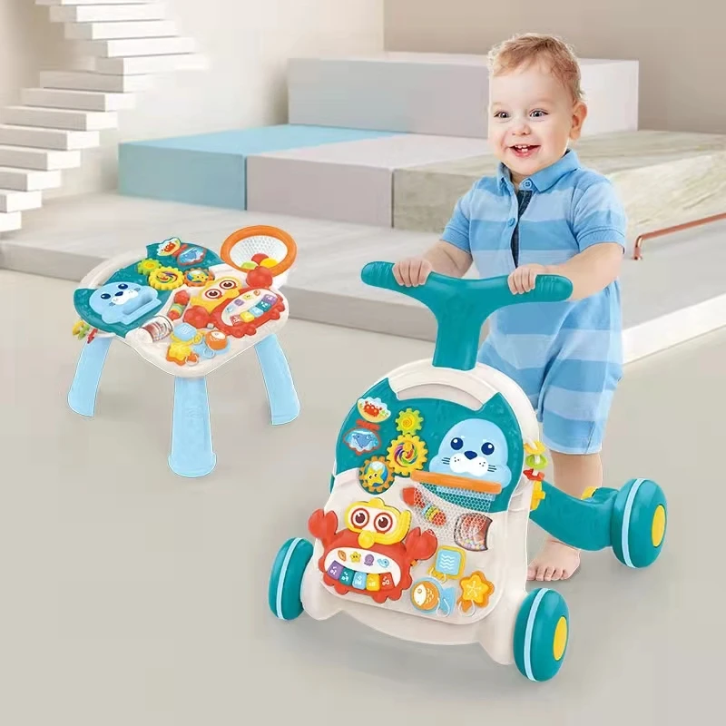 

Игрушка для детской коляски 2 в 1, многофункциональный игровой стол с светильник кой и музыкой, Раннее Обучение, подарок для новорожденного