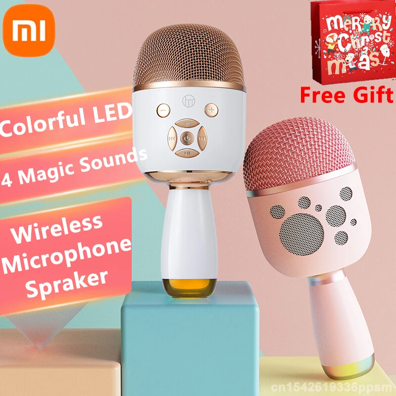 

Karaoke Microphone Wireless Singing Machine With Bluetooth Speaker For Phone/PC, Cute Portable Handheld Mic Support Reverb/Duet