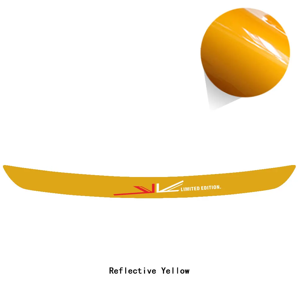 reflective yellow Юнион Джек заднего бампера багажника защита края нагрузки оградительная Защита Наклейка для MINI Cooper S R56 R57 One JCW аксессуары - Название цвета: reflective yellow
