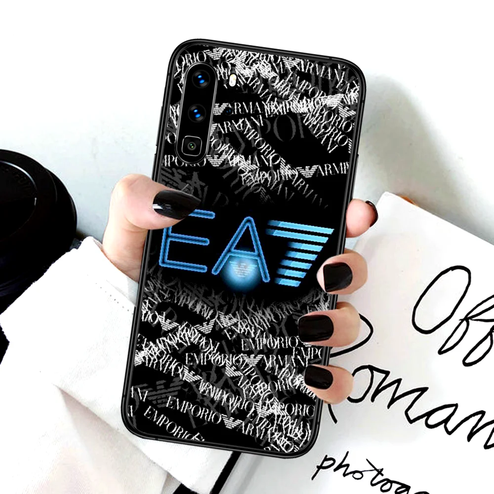 

Luxury Fashion EA7 Brand Phone Case For Huawei P Mate Smart 10 20 30 40 Lite Z 2019 Pro black Bumper Trend Waterproof Painting