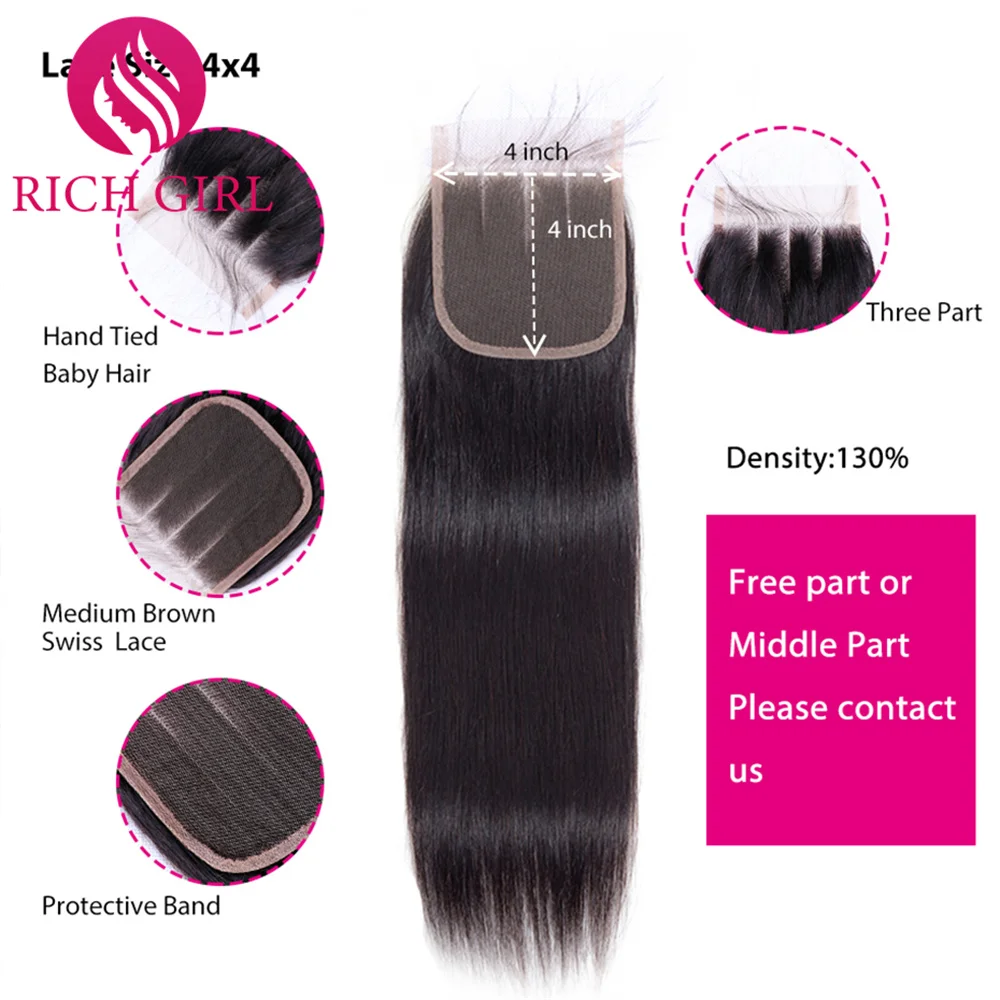 Перуанские прямые волосы Richgirl 13x4 фронтальные человеческие на шнуровке