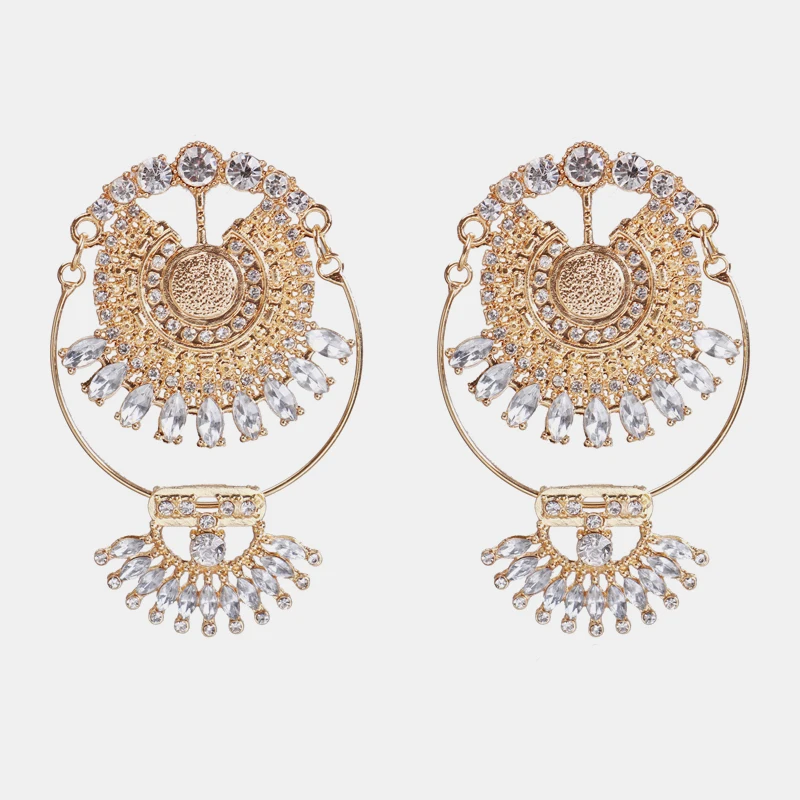 E1522-Gold Ztech New Fashion Z Luxury Brand Rhinestones Water Drop Crystal Geometric Gem Designer Vintage Earrings For Women Free Shipping - Окраска металла: E1522-Gold