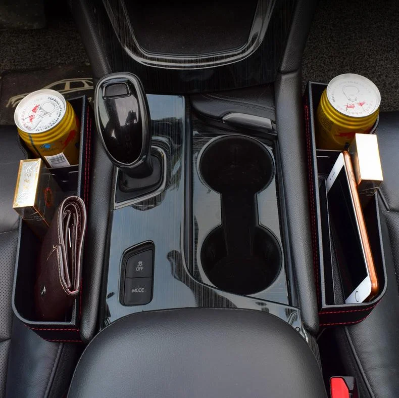 

Car Organizer PU Leather Catch Catcher Box Caddy Car Seat Slit Gap Pocket Storage Glove Box Slot Box Leather Storage