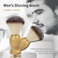 customized private label wholesale shaving brushes bamboo wood handle mens beard brush wet vegan travel shaving brush