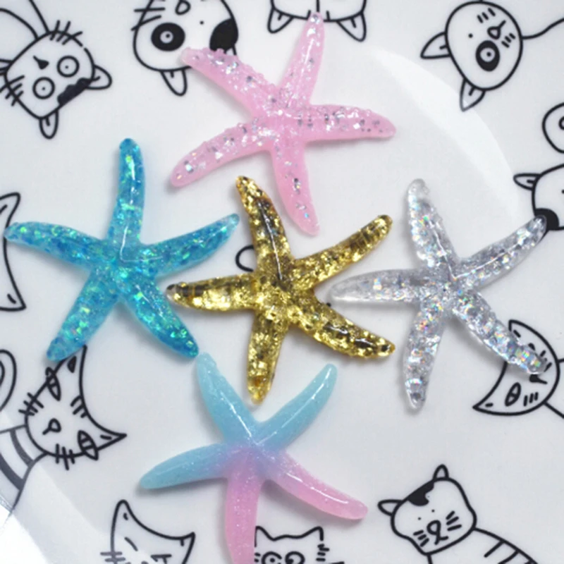 10 шт. Очаровательная блестящая красочная Морская звезда раковина для дома