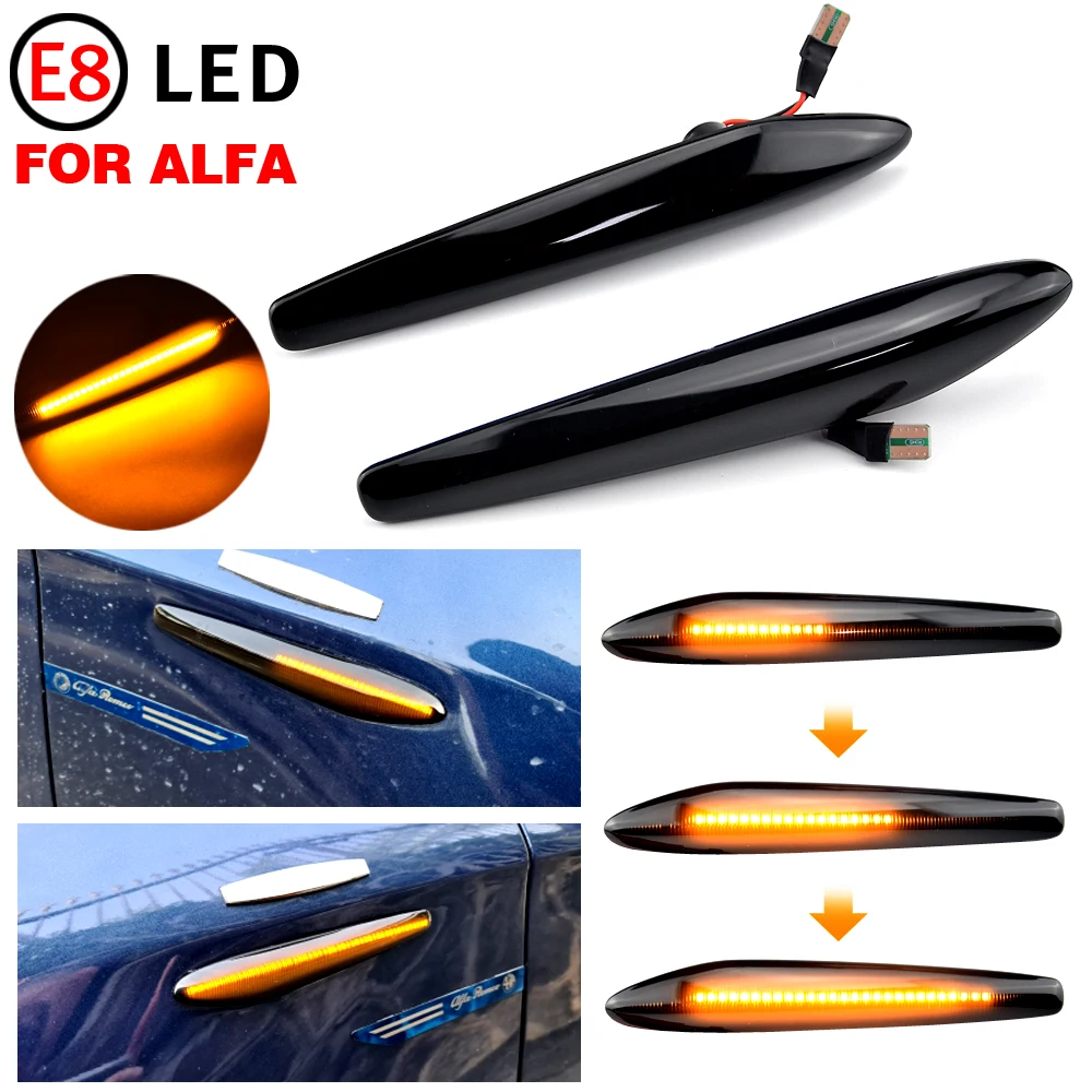 

LED Dynamic Side Marker Lights Arrow Turn Signal Blinker Lamps For Alfa Romeo 159 / 159 Sportwagon / Boera / Spider typ 939