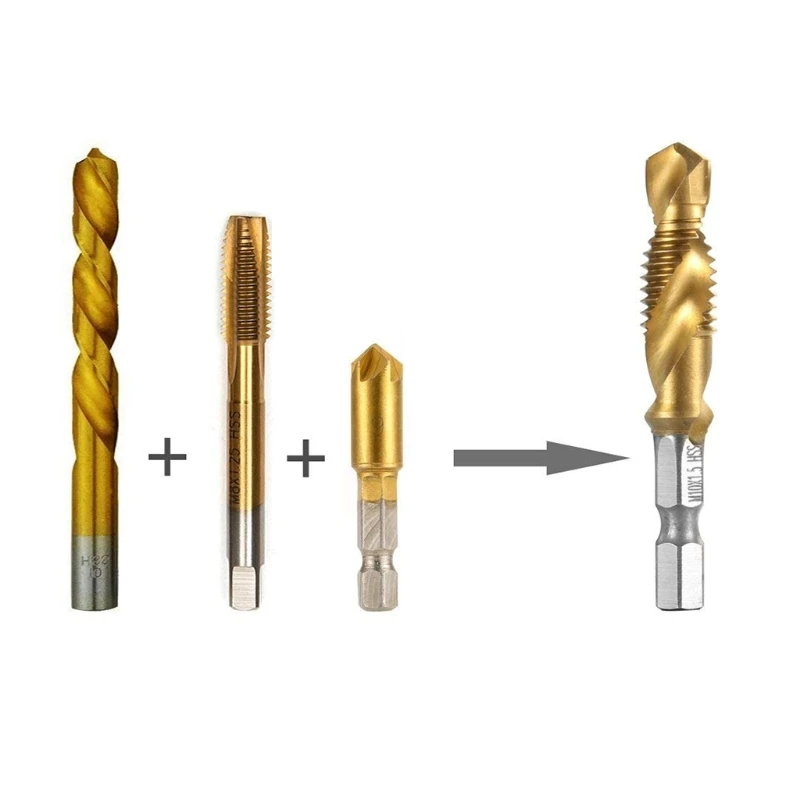 

Hexagonal Shank Drilling Tapping Compound Tap Drill Screw Machine Taps Metric Steel Hex Shank Drill 652A