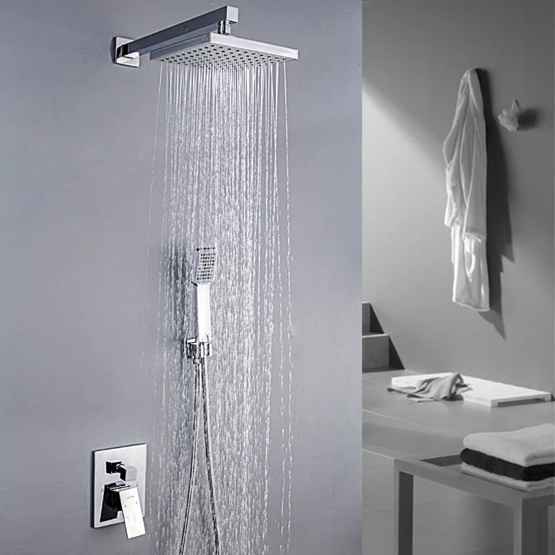 Bathroom suite 8 Polegada top square spray hidden shower ceiling in wall mixer tap | Обустройство дома
