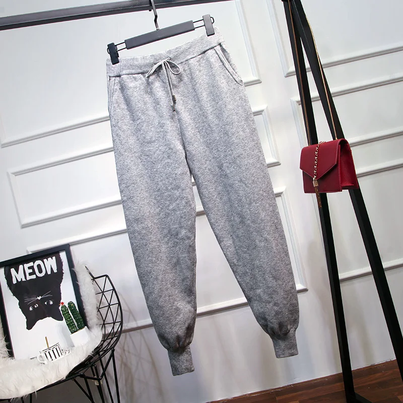 outfits 2020 Spring Tracksuit hooded zipper knitted sweatshirt+Pants two piece set Women clothes ensemble femme |