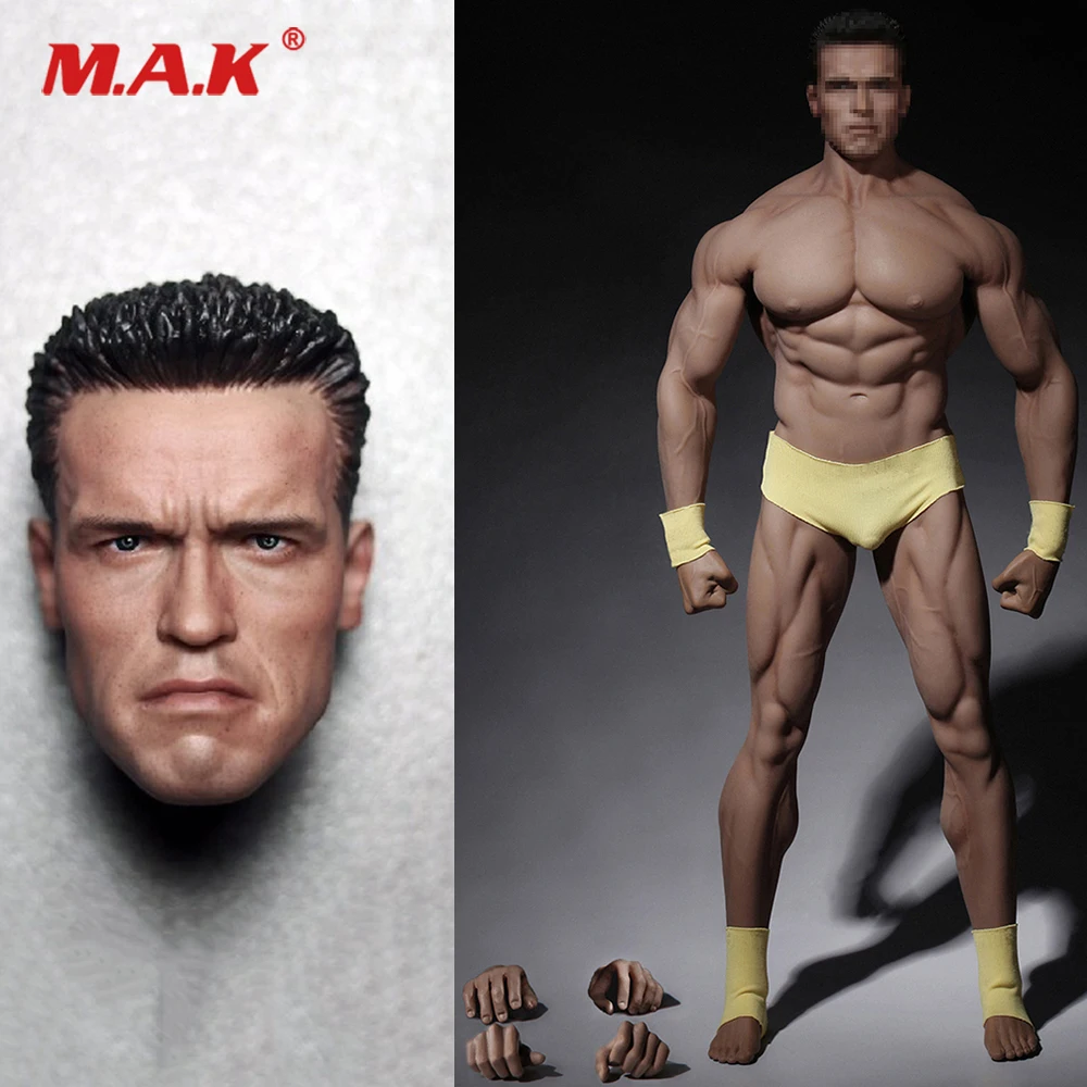 

1:6 Scale Male M34 Muscle seamless body Terminator 2 T800 Arnold Schwarzenegger Head Sculpt Model for 12 inches Action Figure