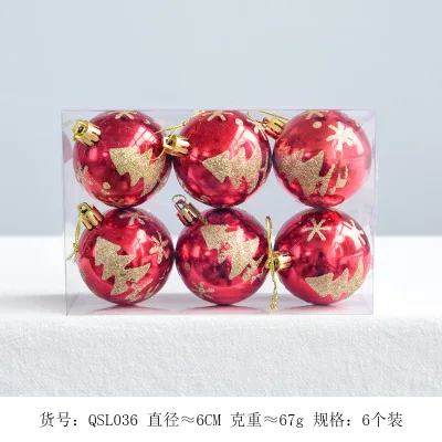 6 шт. Рождественская елка окрашенные шарики рождественские украшения Висячие для рождественской