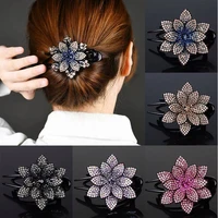 vintage women flower hair clips rhinestone duckbill hairpin hair claws accessories ponytail fashion headwear