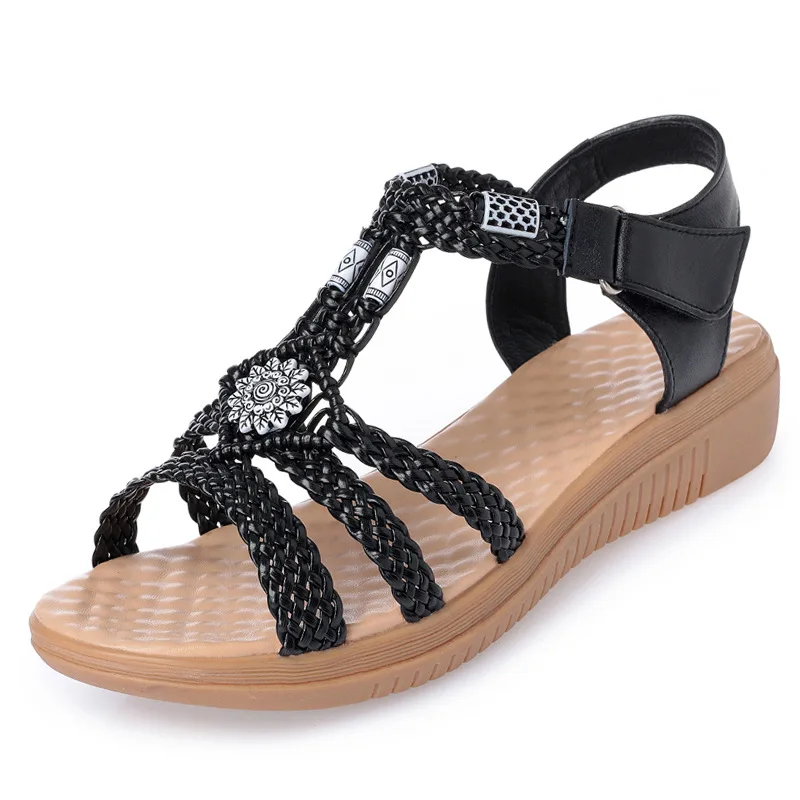 

2020 new slope heel sandals women's shoes women's leisure beach sandals