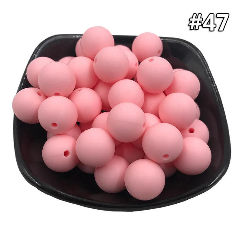 5PCS Beads 47 5 шт. Детские Силиконовые Прорезыватели 19 мм Пищевой бисер без БФА, силиконовый Прорезыватель для зубов DIY ювелирные изделия ожерелье аксессуары для кормления игрушки - Цвет: 5PCS Beads 47