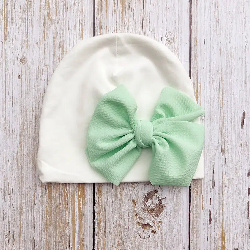 15 Детские Tuban хлопковые новорожденные шляпы с бантами Babes Beanie cap - Цвет: 15