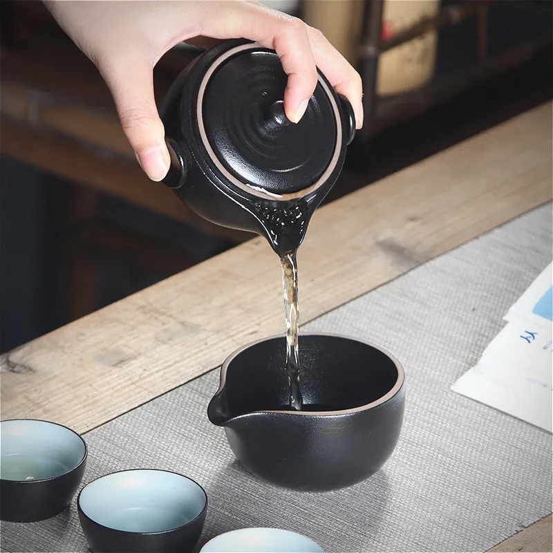 Китайский чайный сервиз керамический дорожный Кунг фу простой пивоваренный для