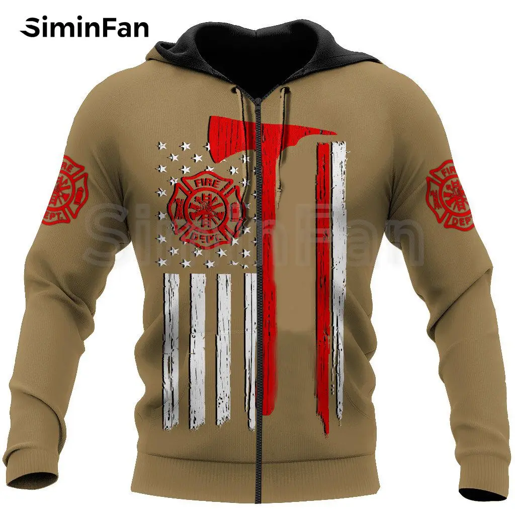 Камуфляжные мужские толстовки с 3D-принтом пожарного повседневный Свитшот
