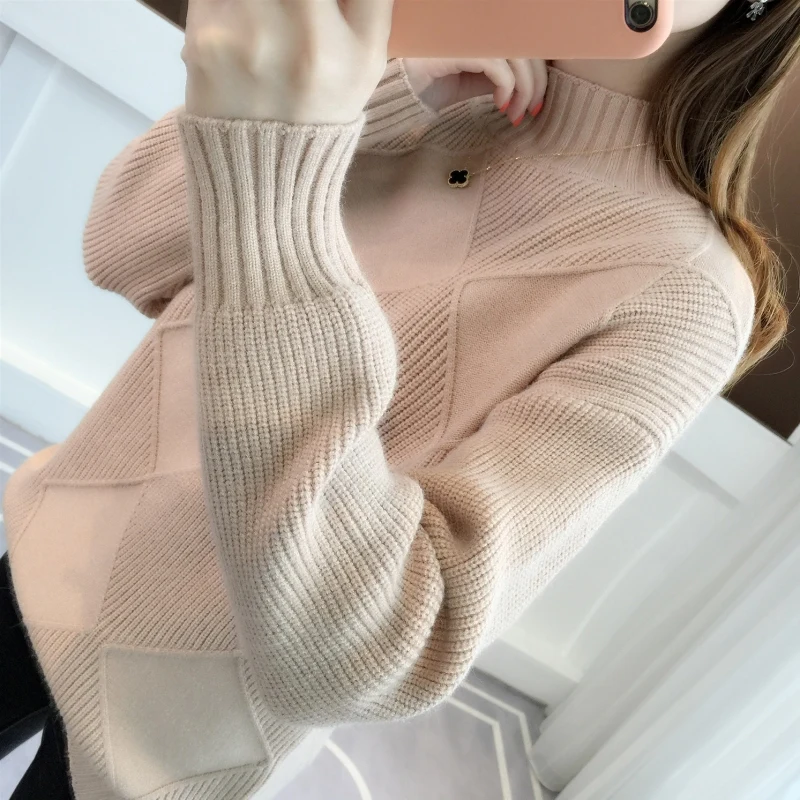 

Half a turtleneck female set new thickening in the fall and winter long sleeve cultivate one's morality joker head render unline