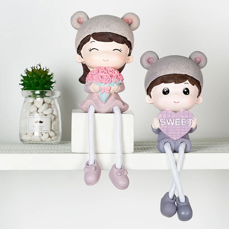 

Hanging foot doll decoration creative lovely girl heart room bedroom decoration wine cabinet small decoration