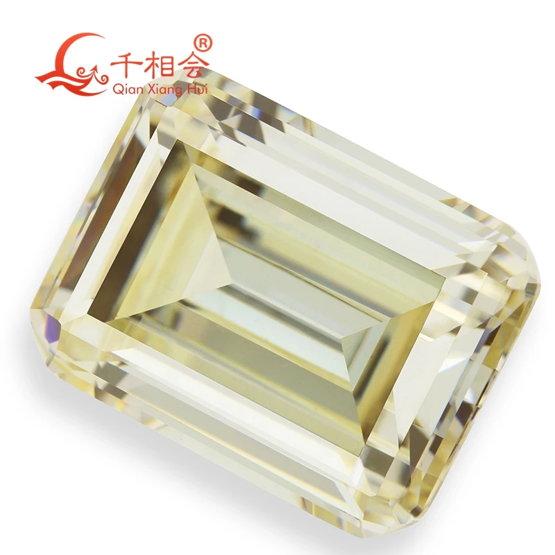 

MN yellowish white color rectangle shape for cubic zirconia loose CZ stone made by xianxiang hui 10pcs per bag