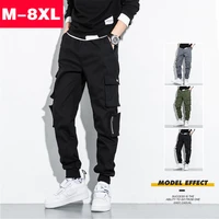 2021 new overalls mens loose plus fat plus size beam pants fat multi pocket casual pants street wear 8xl joggers work clothes