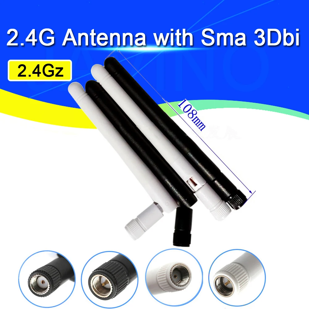 Ghz 3dbi Omni Wifi Antena com rp Sma Macho Fêmea Plugue Conector para Roteador sem Fio Preço por Atacado Antena Wi-fi 50 Peças 2.4
