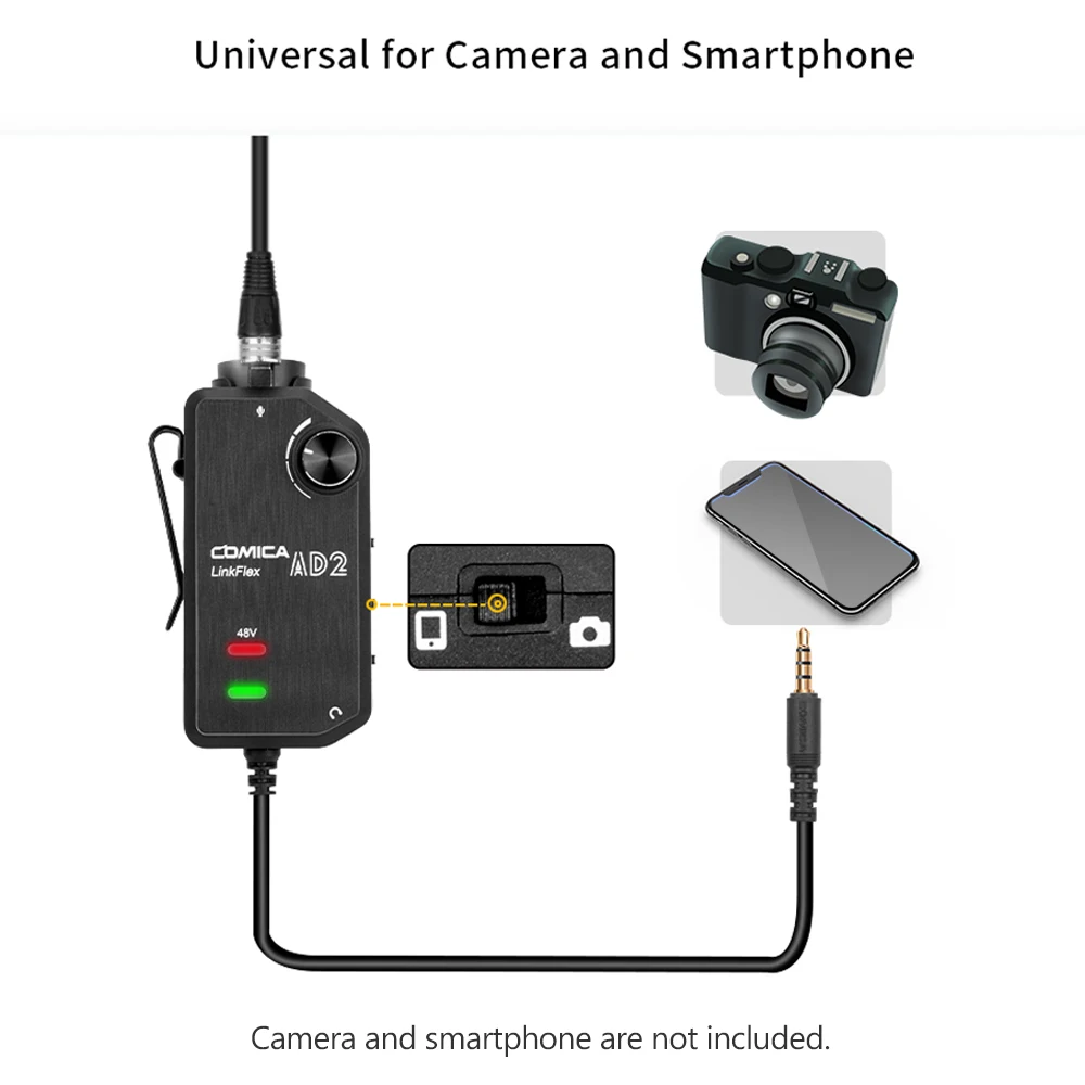 Усилитель CoMica LinkFlex AD2 XLR/6 35 мм-3 5 мм универсальный аудиоадаптер для камеры