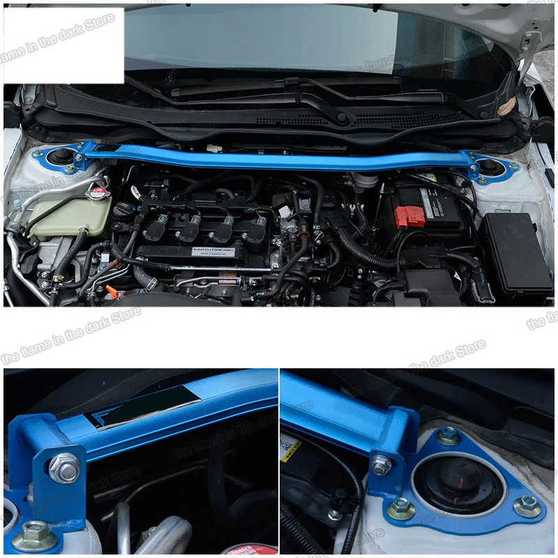 

Lsrtw2017 stainless steel car hood Balance bar for honda civic 2016 2017 2018 2019 10th civic
