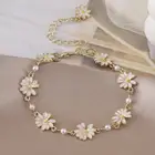 Корейские модные милые эмалевые браслеты с цветком маргаритки для минималистичного жемчужного браслета женские праздничные банкетные эффектные ювелирные изделия в подарок