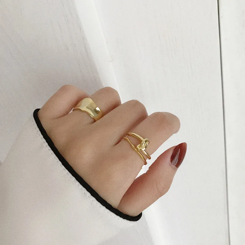 Новинка 2020 корейский дизайн простое металлическое рандомное Открытое кольцо с