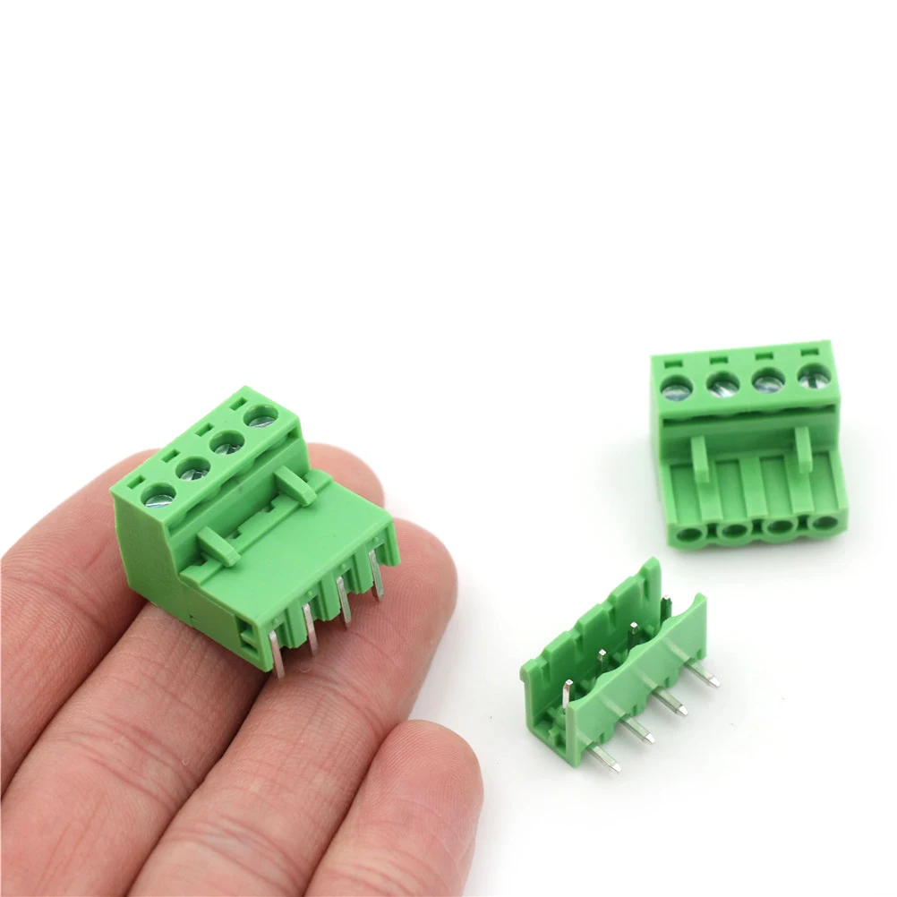 10 комплектов 5 08 мм блок шаг вставной клеммы 4Pin винт PCB Клеммная колодка