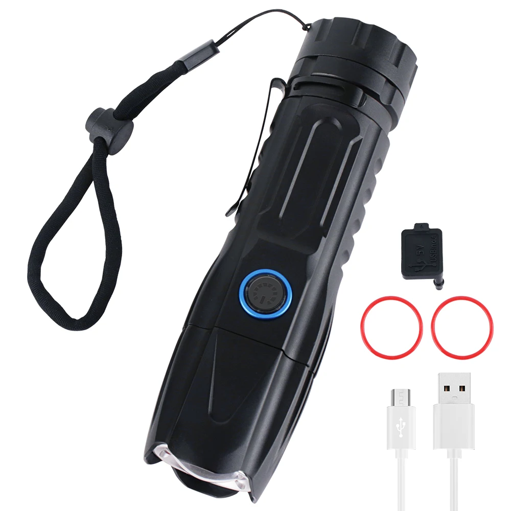 Фонарик BORUiT W69 светодиодный тактический масштабируемый супер яркий XHP90