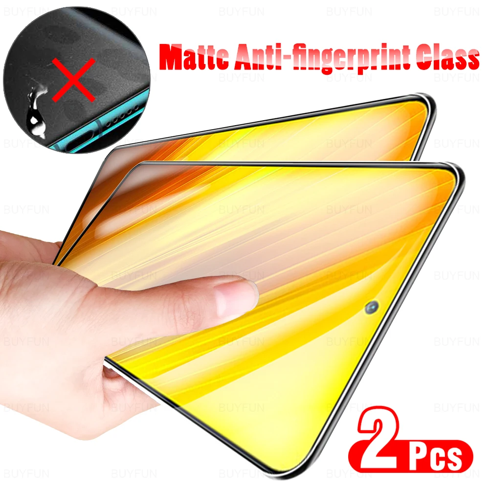 

2 шт. Матовое стекло с защитой от отпечатков пальцев для Xiaomi Mi Poco X3 NFC Pocox3 M X 3 X3nfc F3 M3 Pro 5G Защитная закаленная пленка для экрана