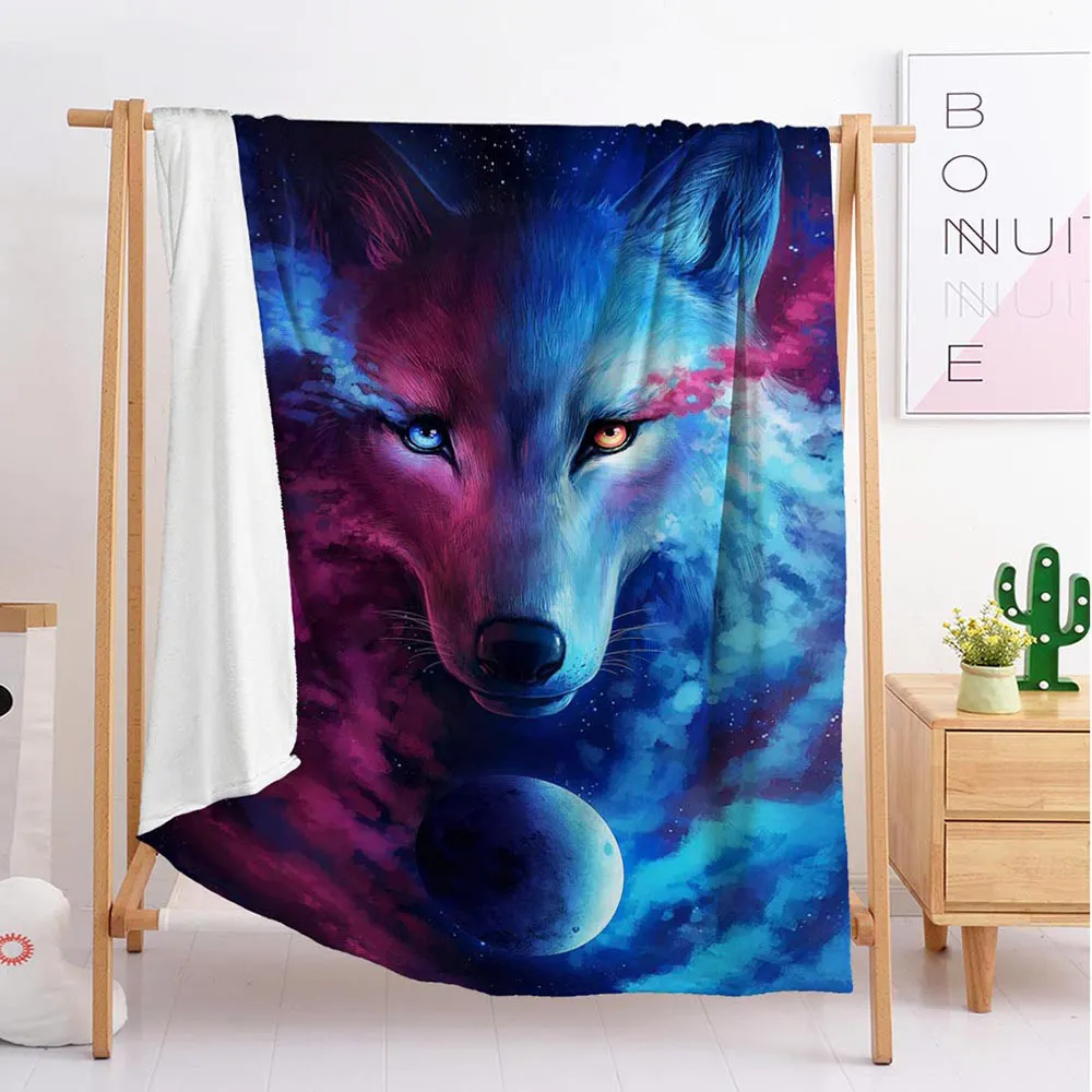 

High cold Wolf animal Custom blankets Large and small size throw blanket tapestry sleeping blanket flannel blanket beddin
