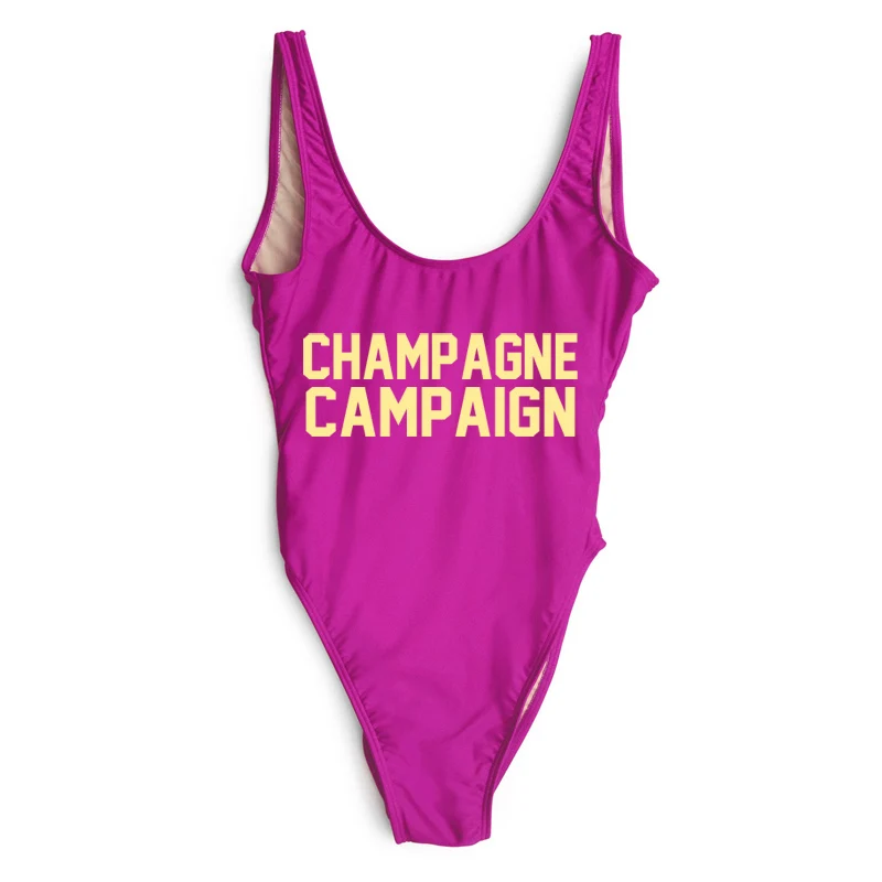

Женский слитный купальник, пикантное боди цвета шампанского с буквенным принтом, летняя пляжная одежда, монокини, 2021