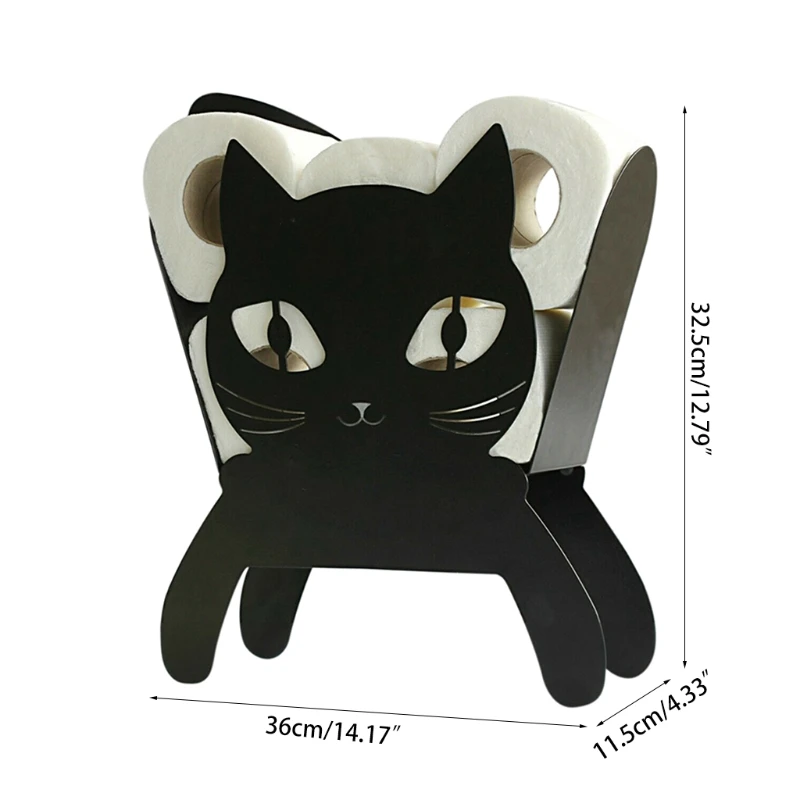 

Black Cat Toilet Roll Holder Bathroom Free Standing Metal Kitten Storage