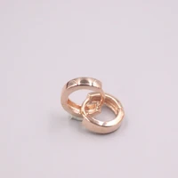 real pure 18k rose gold earrings simple glossy circle hoop earrings men woman gift 2g