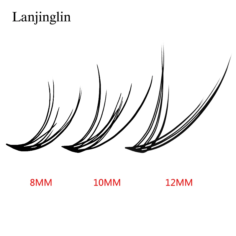 LANJINGLIN 123 шт./компл. 8/10/12 мм естественные Ложные ресницы индивидуальные кластера глаз ресницы расширения Deluxe 3d ресниц макияж