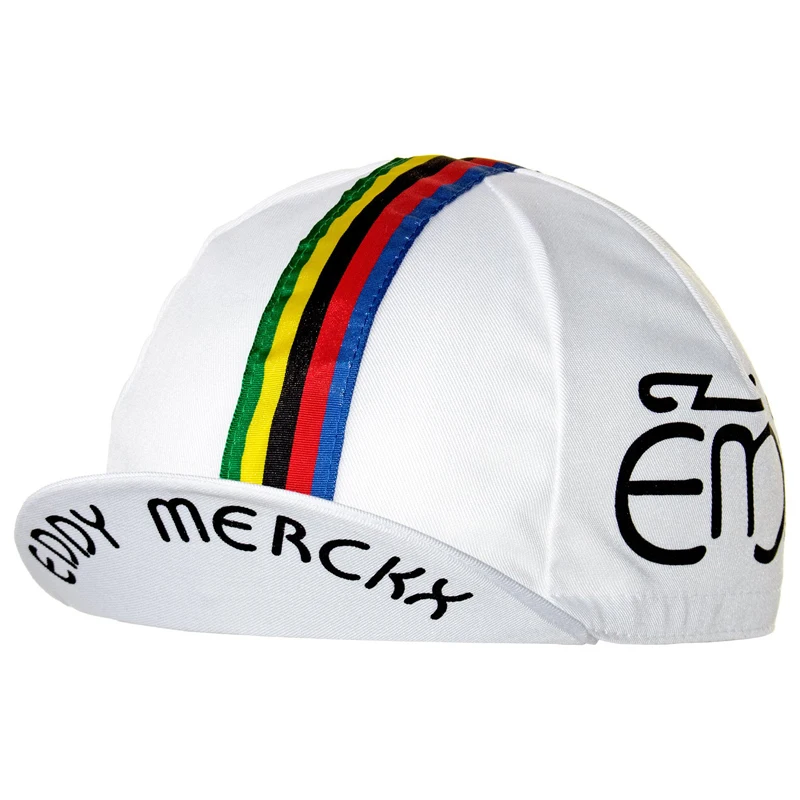 Винтажная велосипедная шапка Eddy Merckx белая/черная один размер подходит для