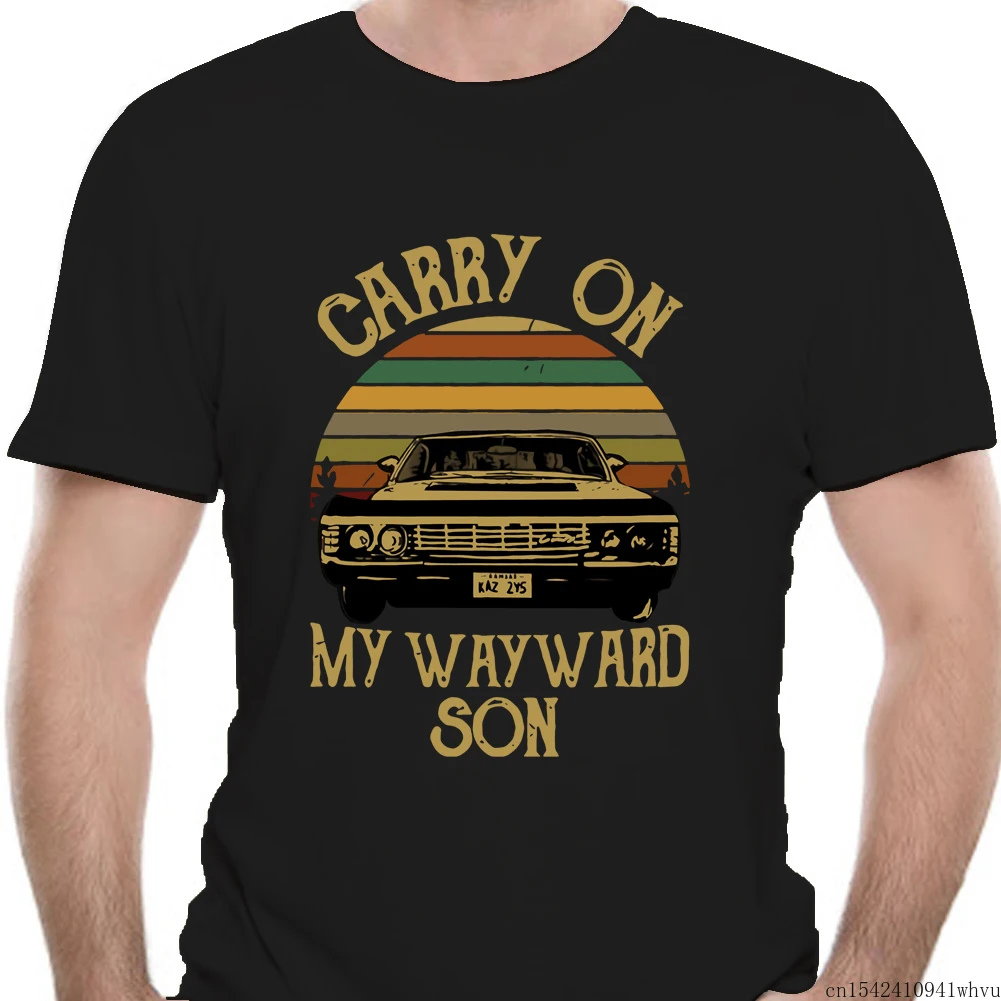 

Supernatural Vintage T Shirt Carry on My Wayward Son Dark Heather Men Made In Us MenT-Shirt Unisex Lycra Soft O-neck Size M-5XL