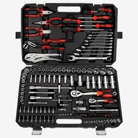 150 piece 123814 inch drive flexible head rotator ratchet handle wrench socket set with mechanical tools