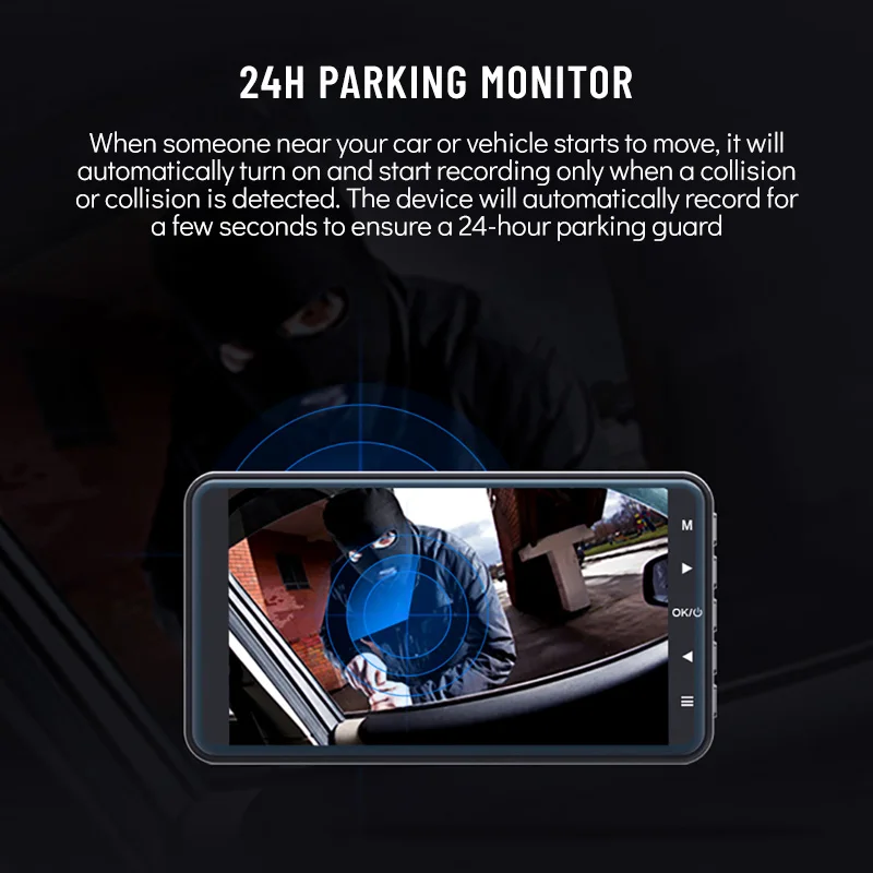 Автомобильный видеорегистратор Pongki X6 FHD с двумя объективами 1080P GPS ночное видение
