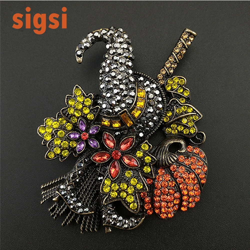 100 шт./индивидуальное серебряное покрытие Стразы для Хэллоуина черная шляпа и