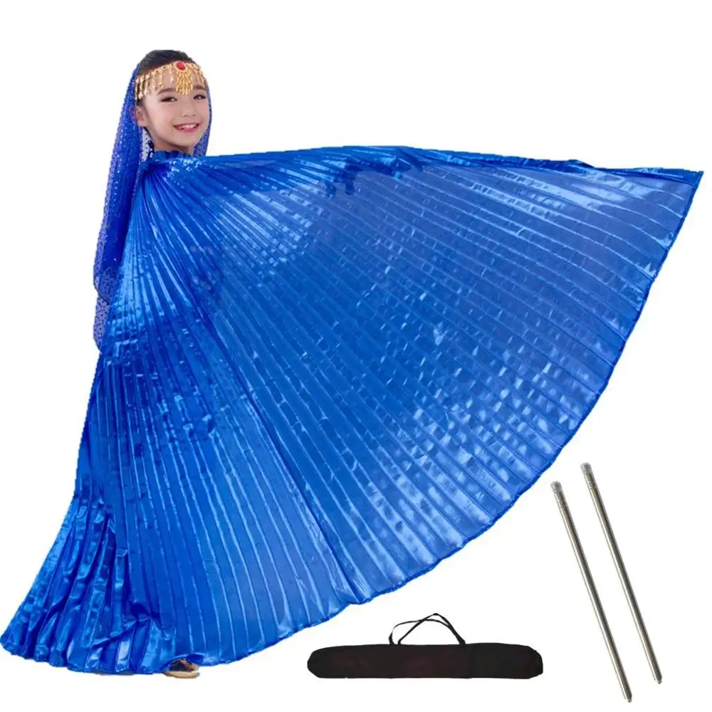 Royal Blue Крылья для танца живота, крылья для танца живота, детские палочки, сумка для танца живота, костюмы для танца живота, египетские Детские костюмы для девочек золотого и черного цвета - Цвет: Royal Blue