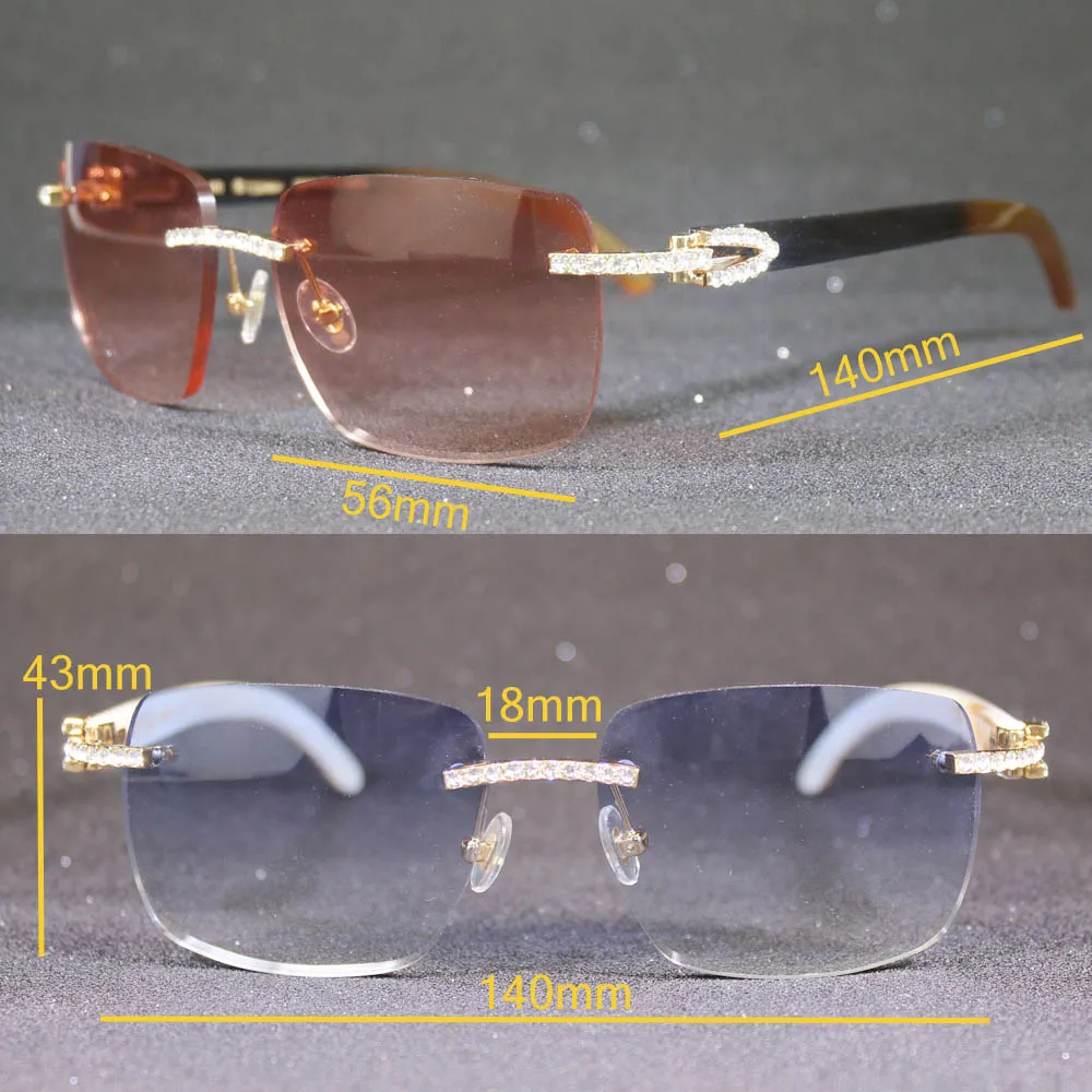 Rhinestone Carter Sunglasses Luxury Square Sun Glasses Mens Retro Thick Lenses Shades Vintage Sunglass Gafas De Sol for Women