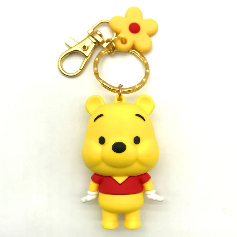 LT1140 милый 3D силикагелевый Пух медведь Микки стежок брелок для автомобиля сумки