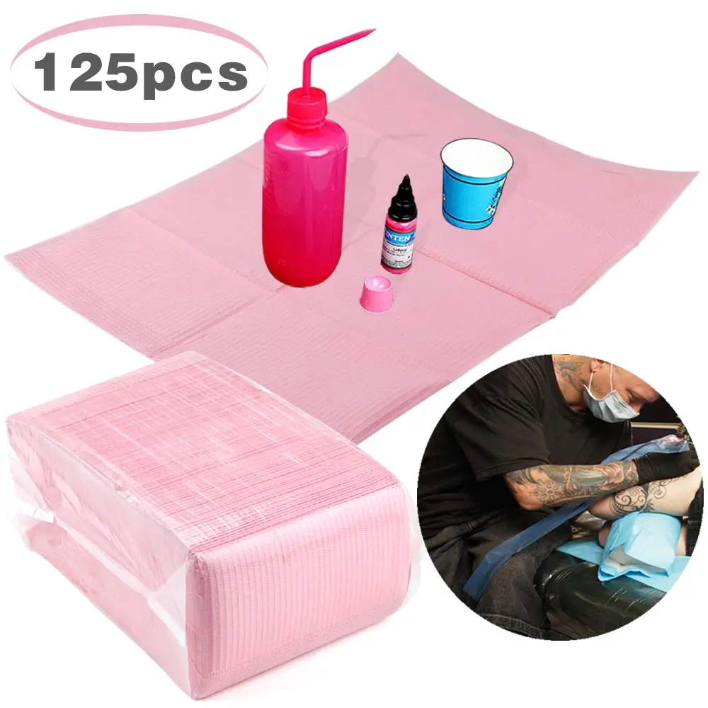 

5/125Pcs Disposable Tattoo Clean Pad Patient Bib Cleaning Dentists Cosmetology Medical Paper Scarf Permanent Make up Accessories