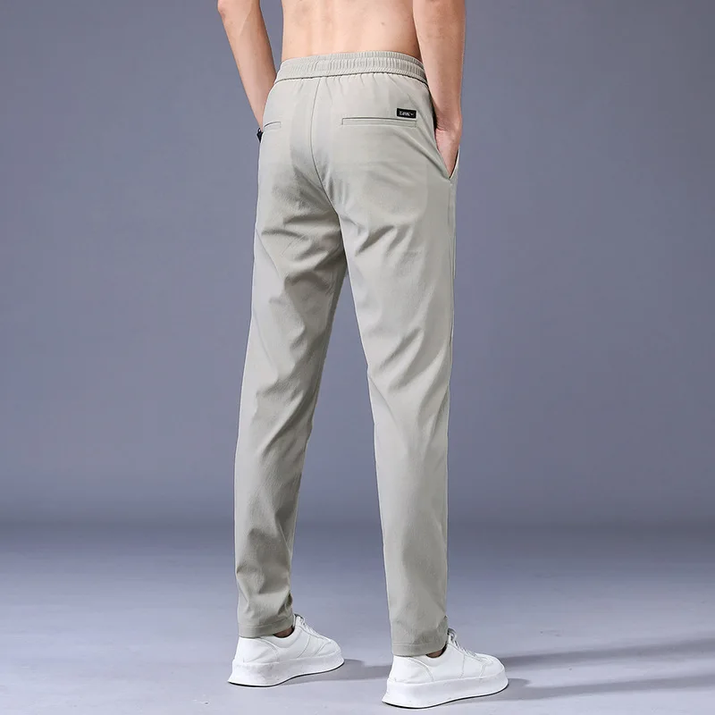 

Summer Thin Trousers Men's Loose Spring Ice Silk New Fast-drying Sports Pants Men's Business Casual Suit Pants Black Pants Men