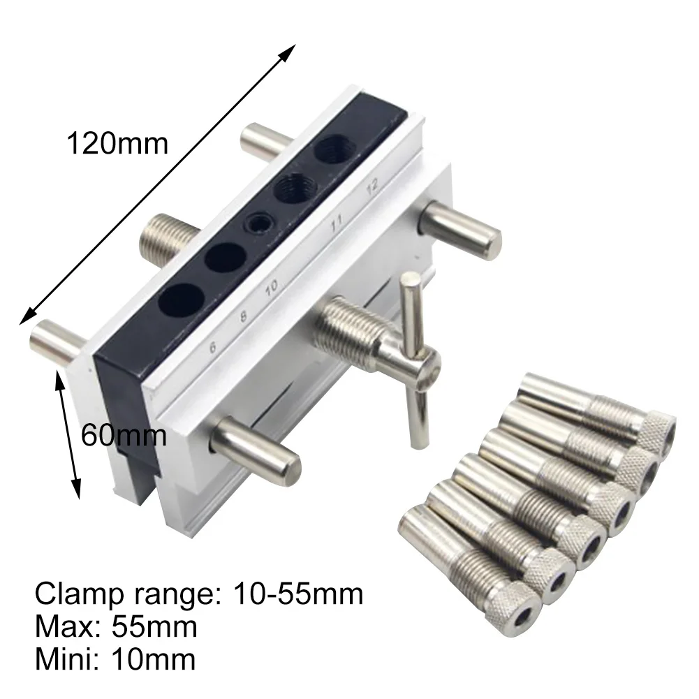 

Guide Jig Set Drill Bushings Aluminium Alloy Positioning Puncher Tools Pocket Hole Durable Woodworking Locator Carpentry