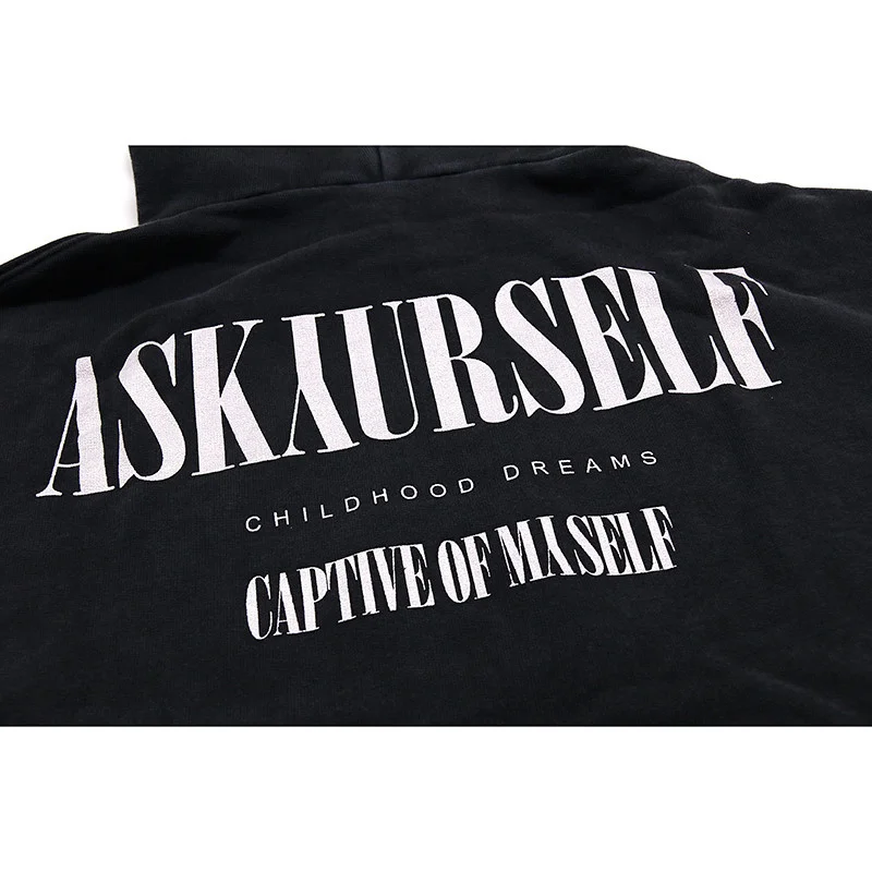 Толстовка Askyurself V6 для мужчин и женщин тяжелая ткань 1:1 винтажный желтый вышитый